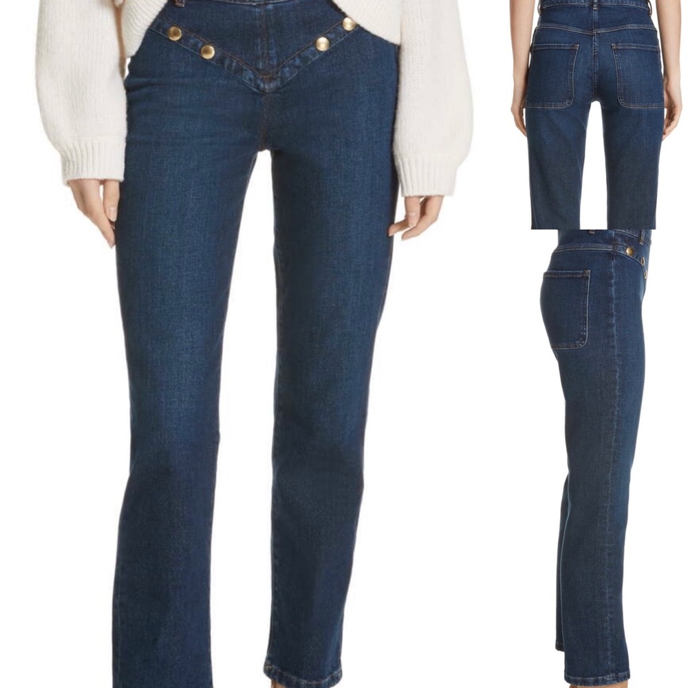 FRAME DENIM Le High Embellished Straight Jeans 23